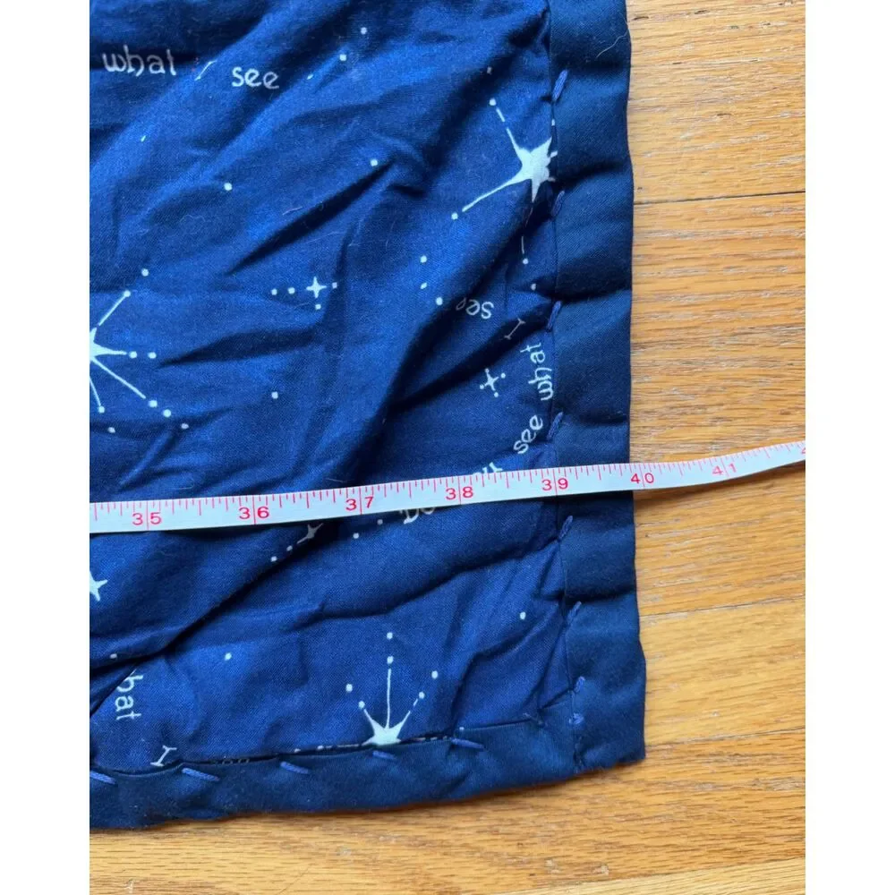 Blue Snowman Hand Sewn Christmas Holiday Quilt Throw Wall Hanging 32.5 x 40 Tied